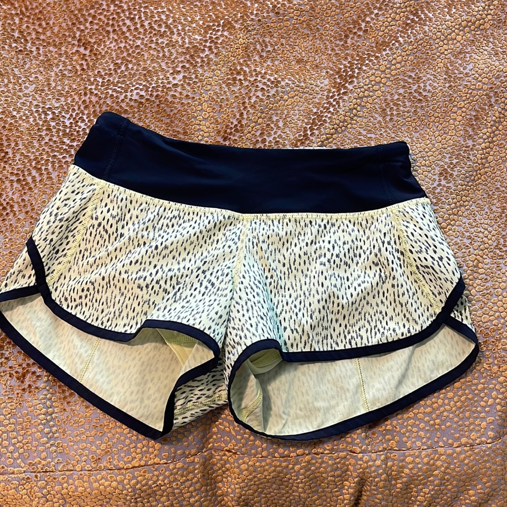 Neon yellow and black Lululemon shorts